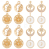 8Pcs 4 Styles Brass Pendants KK-SC0007-20-1
