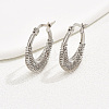 Vintage Style 304 Stainless Steel Threaded Hoop Earrings for Women MF8184-3