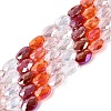 Electroplate Imitation Jade & Opaque & Transparent Glass Beads Strands EGLA-Q135-8x11MM-01A-1