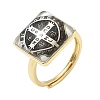 Brass Epoxy Cuff Open Rings for Women RJEW-K264-17G-01-4