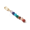 Chakra Natural Amethyst & Tiger Eye & Red Jasper & Lapis Lazuli & Apatite & Malachite & Sunstone Faceted Round Beaded Pendants PALLOY-JF03559-01-3