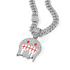 Zinc Alloy Full Crystal Rhinestone Ghost Pendant Necklaces with Enamel for Men FS-WG94CB1-03-1