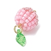 Glass Seed Beaded Berry Fruit Pendants PALLOY-MZ00729-02-4