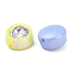 UV Plating Iridescent Acrylic with Rhinestone Beads OACR-B021-07-2