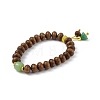 Ebony Wood Bead Stretch Bracelet BJEW-H566-10B-1