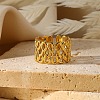 304 Stainless Steel Open Cuff Rings for Women RJEW-U060-01C-G-1