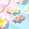 2Pcs 2 Colors Plumeria Flower Iron Flat Alligator Hair Clips PHAR-JH00131-1