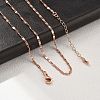 Brass Oval Link Chain Necklaces for Women NJEW-D302-26RG-3