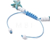 Dyed Synthetic Turquoise & Magnesite Bead Braided Bead Bracelets for Women BJEW-JB11532-01-4