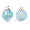 Two Tone Transparent Spray Painted Glass Pendants GLAA-N035-020C-C03-2