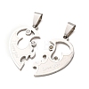 304 Stainless Steel Rhinestone Split Pendants STAS-F368-20P-2