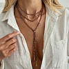 Alloy Teardrop Tassel CCB Plastic Heishi Beaded Multilayer Lariat Necklacesfor Women WGD6FEE-08-1