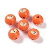 Animal Themes Printed Wood European Beads WOOD-M013-01B-1