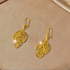 Hollow Leaf Brass Pendant Necklaces & Hoop Earrings Sets for Women FS-WGD13A8-01-4