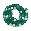 Frosted Transparent Glass Beads Strands GLAA-T032-T8mm-MBB21-2