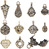 Tibetan Style Brass Cage Pendants KK-SC0004-35-1