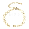 Brass Textured Ring with Heart Link Chain Bracelet Making MAK-K024-22G-1