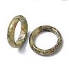 Natural Unakite Plain Band Ring RJEW-P044-01B-05-2