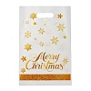 50Pcs Merry Christmas Snowflake Printed Transparent OPP Cellophane Packaging Bags with Die Cut Hole Handles LS-ABAG-C013-02-3