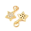 Brass Micro Pave Cubic Zirconia Charms KK-F927-09E-G-2