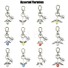 20Pcs 4 Style Alloy & Glass Pendant Decorations HJEW-YW00370-1