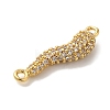 Rack Plating Brass Micro Pave Clear Cubic Zirconia Horn of Plenty/Italian Horn Cornicello Connector Charms KK-A229-04G-2