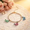 Plastic Butterfly Charm Iron Zinc Alloy Chain Bracelets for Women NI2300-6-1