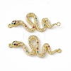 Brass Micro Pave Cubic Zirconia Connector Charms KK-E068-VC031-2