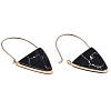 Synthetic Turquoise Triangle Dangle Hoop Earrings G-S359-363A-3