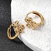Valentine's Day 304 Stainless Steel Rhinestone Hoop Earrings EJEW-P344-04G-2