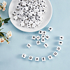 20Pcs White Cube Letter Silicone Beads 12x12x12mm Square Dice Alphabet Beads with 2mm Hole Spacer Loose Letter Beads for Bracelet Necklace Jewelry Making JX432L-3
