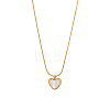 Heart 304 Stainless Steel Shell Pendant Necklaces STAS-OY009-38G-1