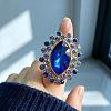 Zinc Alloy Glass Finger Rings UG8757-9-1