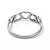 201 Stainless Steel Hollow Heart Finger Ring for Women RJEW-J051-09P-3