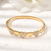 304 Stainless Steel Rhinestone Hinged Bangles for Women BJEW-B168-15G-2