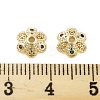 Flower Brass Cubic Zirconia Bead Caps KK-S379-16G-C-2