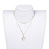 Pendant Necklace and Dangle Stud Earring Jewelry Sets SJEW-JS01084-02-6