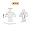 DICOSMETIC 10Pcs 201 Stainless Steel Charms STAS-DC0009-51-2