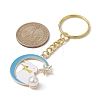 Moon with Rabbit Alloy Enamel Pendant Keychain KEYC-JKC00623-03-3