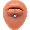 Stainless Steel Rhinestone Lip Rings Piercing Jewelry for Women WG14C26-08-1