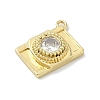 Brass Pave Clear Cubic Zirconia Charms KK-G548-08G-2