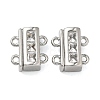Brass Micro Pave Clear Cubic Zirconia Magnetic Clasps KK-C066-17P-1
