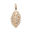 Rack Plating Brass Micro Pave Clear Cubic Zirconia Pendants KK-B056-02KCG-1