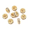 SHEGRACE Brass Micro Pave Clear Cubic Zirconia Spacer Beads XGRQ1U120-307G-2