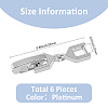 6Pcs Brass Fold Over Clasps KK-FH0007-43B-2