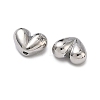 Heart Brass Micro Pave Clear Cubic Zirconia Beads KK-H256-11P-2
