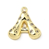 Brass Micro Pave Clear Cubic Zirconia Pendants KK-I476-02G-A-1