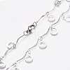 304 Stainless Steel Round Ring Charm Necklaces NJEW-G336-02P-2