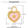 Valentine's Day 304 Stainless Steel Enamel Pendants STAS-OY016-68G-2