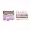 Rectangle Natural Amethyst Pendants G-L447-01-2